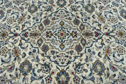 Central medallion detail of 2000s Kashan rug from Iran / Persia