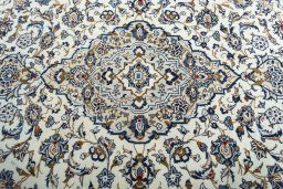 Central medallion detail of 2000s Kashan rug from Iran / Persia