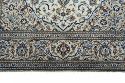 Full view of 2000s Kashan rug from Iran / Persia, 290 × 195 cm in Beige tones