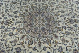 Central medallion detail of 2000s Kashan rug from Iran / Persia