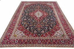Surface texture of New Kashan rug with natural Cork and intricate pattern