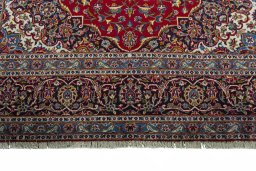 Full view of 2000s Kashan rug from Iran / Persia, 360 × 250 cm in Red tones