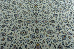 Central medallion detail of 2000s Kashan rug from Iran / Persia