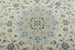 Central medallion detail of 2000s Kashan rug from Iran / Persia