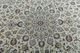 Central medallion detail of 2000s Kashan rug from Iran / Persia