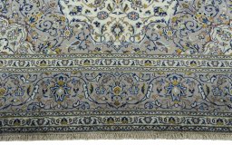 Full view of 2000s Kashan rug from Iran / Persia, 355 × 243 cm in Beige tones