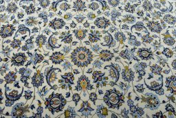 Central medallion detail of 2000s Kashan rug from Iran / Persia