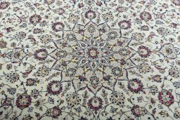 Central medallion detail of 2000s Kashan rug from Iran / Persia