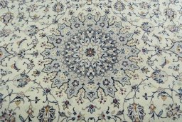 Central medallion detail of 2000s Kashan rug from Iran / Persia