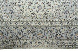 Full view of 2000s Kashan rug from Iran / Persia, 351 × 240 cm in Beige tones