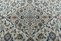 Central medallion detail of 2000s Kashan rug from Iran / Persia