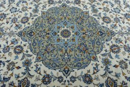 Central medallion detail of 2000s Kashan rug from Iran / Persia
