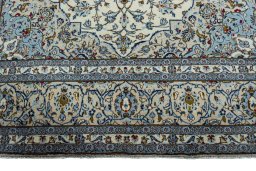 Full view of 2000s Kashan rug from Iran / Persia, 368 × 245 cm in Beige tones