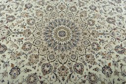 Central medallion detail of 2000s Kashan rug from Iran / Persia