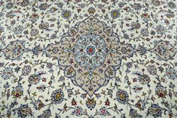 Central medallion detail of 2000s Kashan rug from Iran / Persia