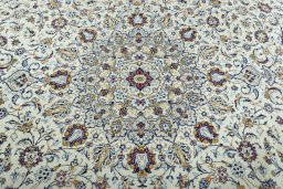 Central medallion detail of 2000s Kashan rug from Iran / Persia