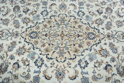 Central medallion detail of 2000s Kashan rug from Iran / Persia