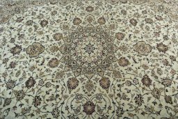 Central medallion detail of 2000s Kashan rug from Iran / Persia