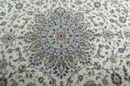 Central medallion detail of 2000s Kashan rug from Iran / Persia