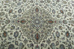 Central medallion detail of 2000s Kashan rug from Iran / Persia