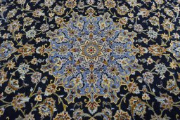 Central medallion detail of 2000s Kashan rug from Iran / Persia