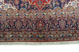 Full view of 2000s Kashan rug from Iran / Persia, 300 × 205 cm in Red tones