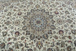 Central medallion detail of 2000s Kashan rug from Iran / Persia
