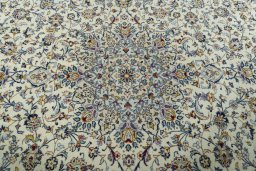 Central medallion detail of 2000s Kashan rug from Iran / Persia