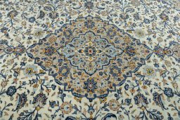 Central medallion detail of 2000s Kashan rug from Iran / Persia