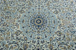 Central medallion detail of 2000s Kashan rug from Iran / Persia