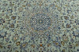 Central medallion detail of 2000s Kashan rug from Iran / Persia