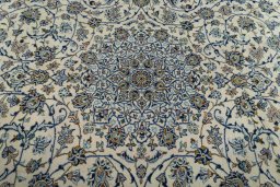 Central medallion detail of 2000s Kashan rug from Iran / Persia