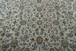 Central medallion detail of 2000s Kashan rug from Iran / Persia