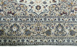 Full view of 2000s Kashan rug from Iran / Persia, 345 × 243 cm in Beige tones
