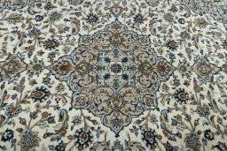 Central medallion detail of 2000s Kashan rug from Iran / Persia