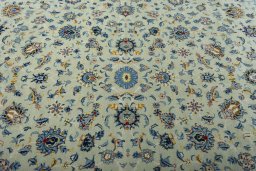 Central medallion detail of 2000s Kashan rug from Iran / Persia