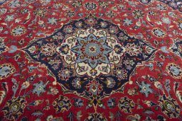 Central medallion detail of 2000s Kashan rug from Iran / Persia