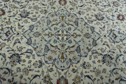 Central medallion detail of 2000s Kashan rug from Iran / Persia