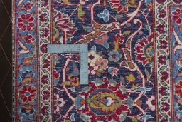 Central medallion detail of 1970s Kashan rug from Iran / Persia