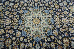 Central medallion detail of 2000s Kashan rug from Iran / Persia
