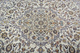 Central medallion detail of 2000s Kashan rug from Iran / Persia