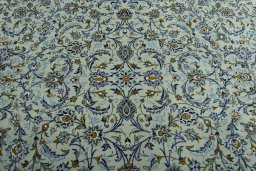 Central medallion detail of 2000s Kashan rug from Iran / Persia
