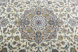 Central medallion detail of 2000s Kashan rug from Iran / Persia