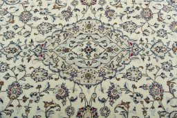 Central medallion detail of 2000s Kashan rug from Iran / Persia