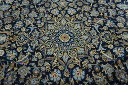 Central medallion detail of 2000s Kashan rug from Iran / Persia