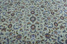 Central medallion detail of 2000s Kashan rug from Iran / Persia