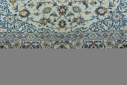 Full view of 2000s Kashan rug from Iran / Persia, 331 × 230 cm in Green tones