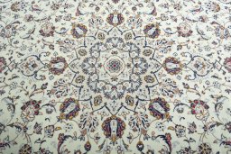 Central medallion detail of 2000s Kashan rug from Iran / Persia