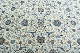 Central medallion detail of 2000s Kashan rug from Iran / Persia