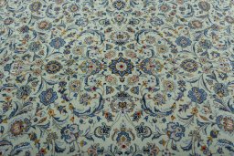 Central medallion detail of 1970s Kashan rug from Iran / Persia